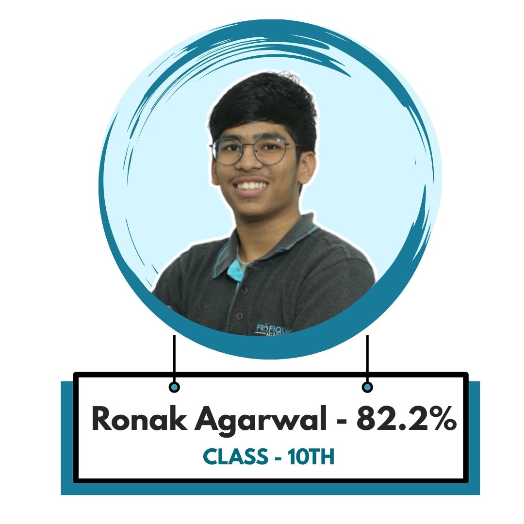 SSC coaching centre – Ronak Agarwal from Class 10th scores 82.2% after training at Profiquence Academy.
