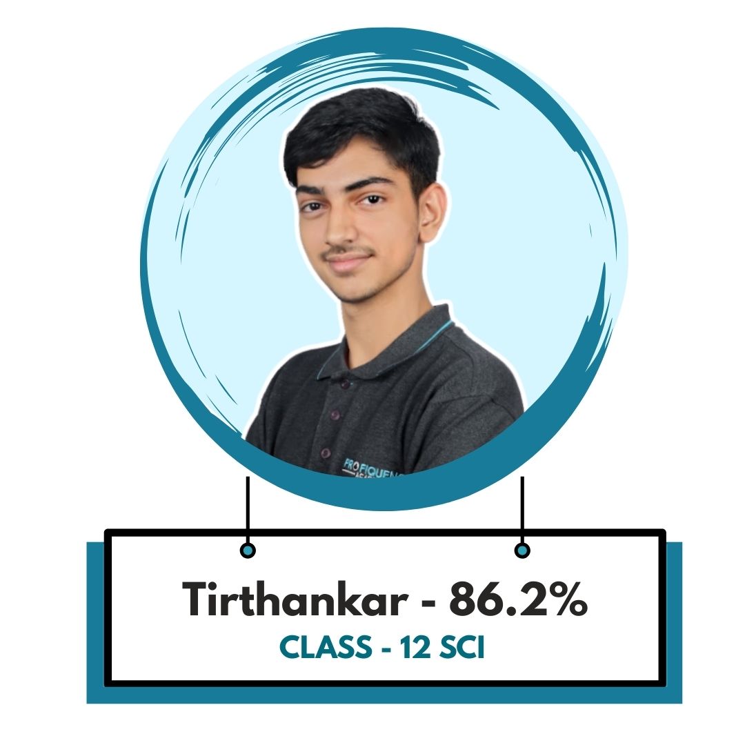science coaching centre -Tirthankar from Class 12th SCI scores 86.2% after training at Profiquence Academy.