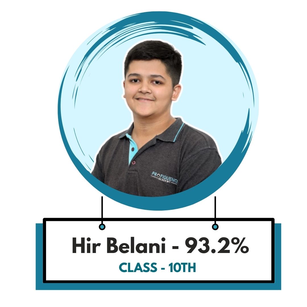 SSC coaching centre – Hir Belani from Class 10th scores 93.2% after training at Profiquence Academy.