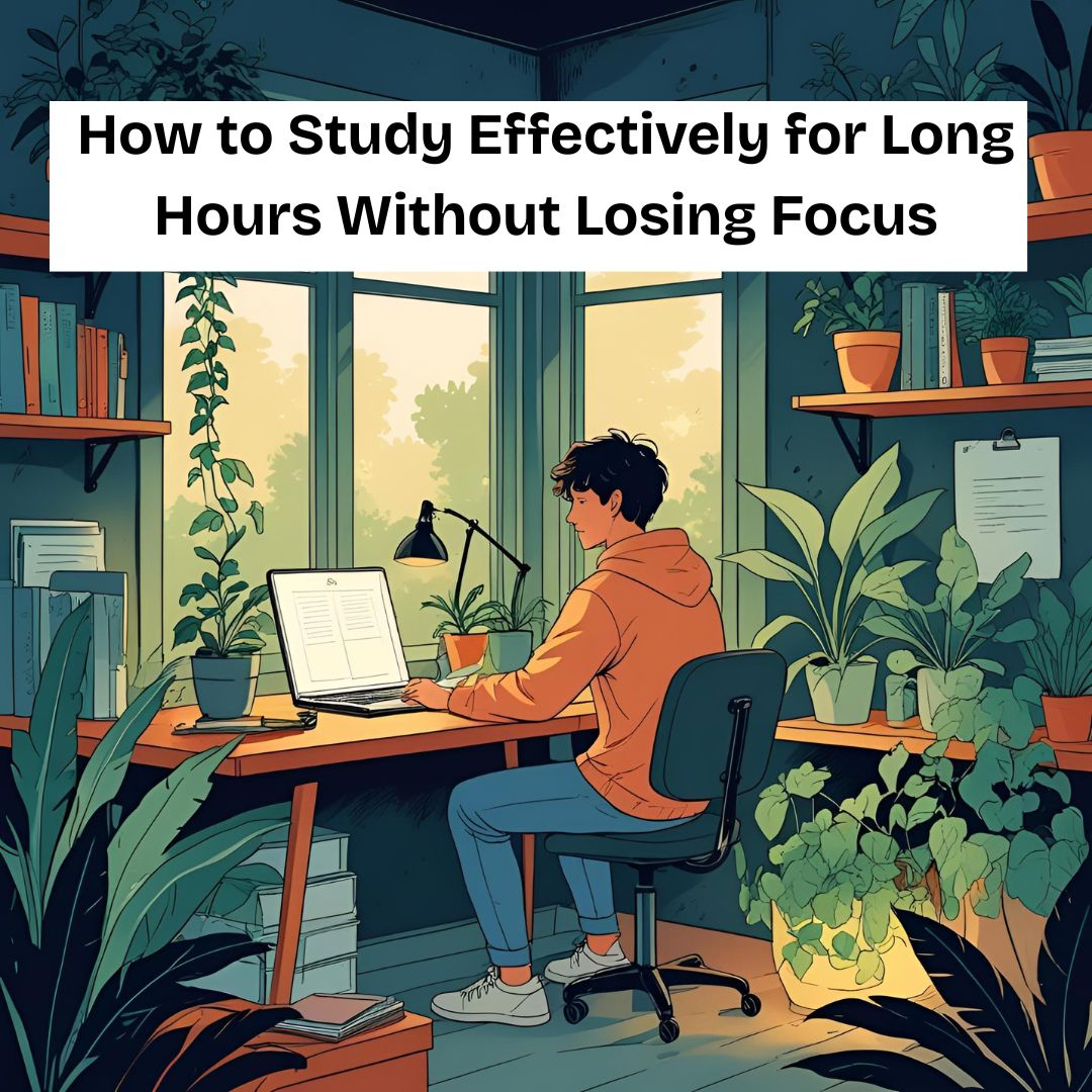 How can we study effectively for long hours without losing focus